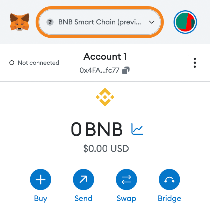 Using BNB in dApps with MetaMask